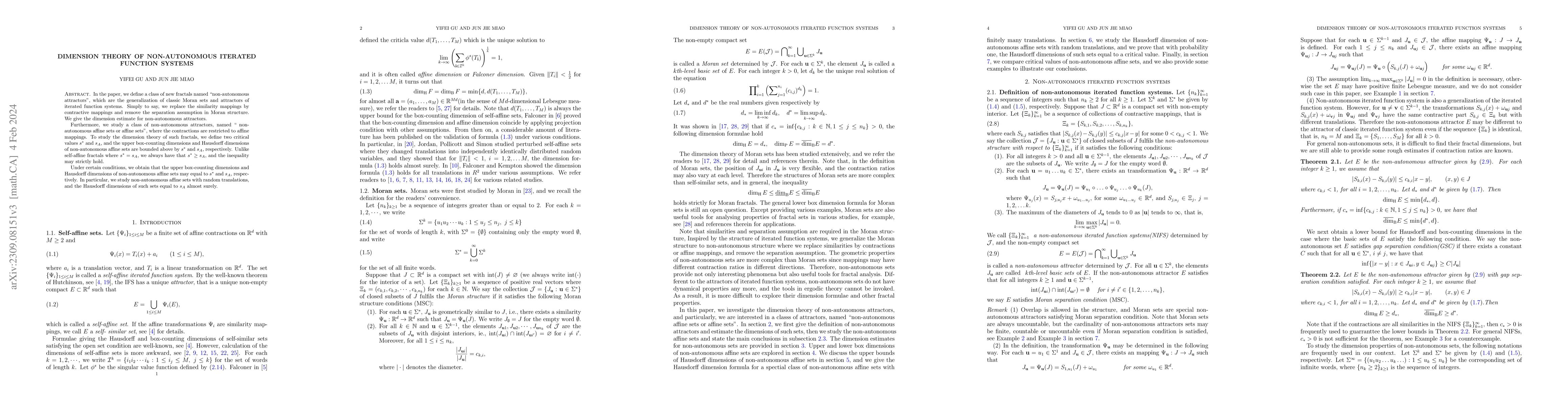 Thumbnail for Dimension theory of Non-Autonomous iterated function systems