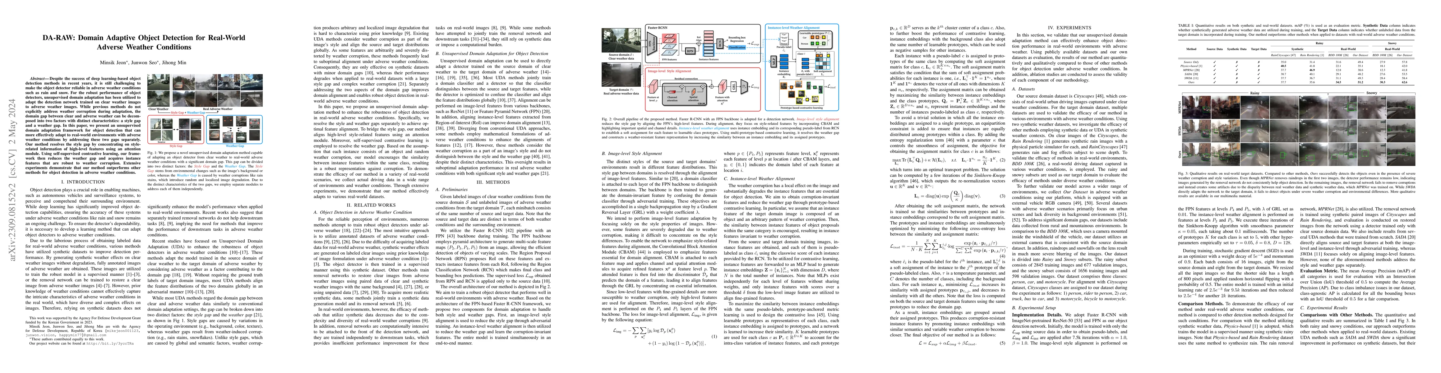 Thumbnail for DA-RAW: Domain Adaptive Object Detection for Real-World Adverse Weather
  Conditions