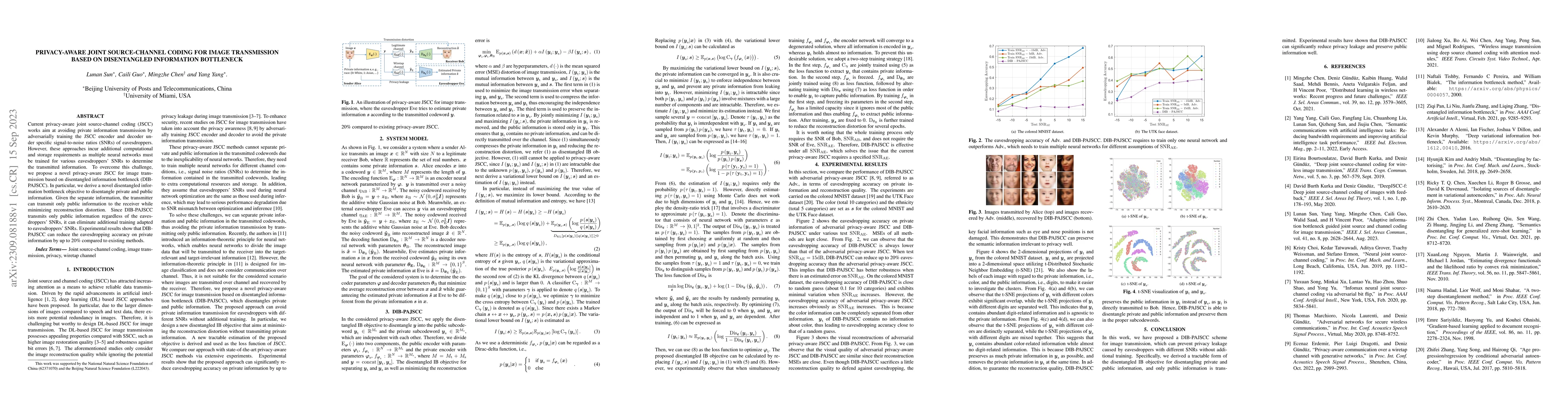 Thumbnail for Privacy-Aware Joint Source-Channel Coding for image transmission based
  on Disentangled Information Bottleneck