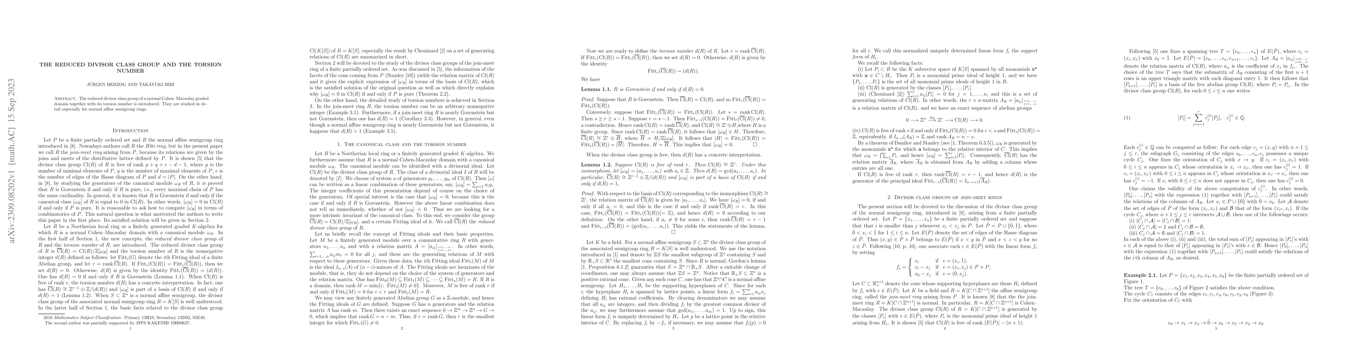 Thumbnail for The reduced divisor class group and the torsion number