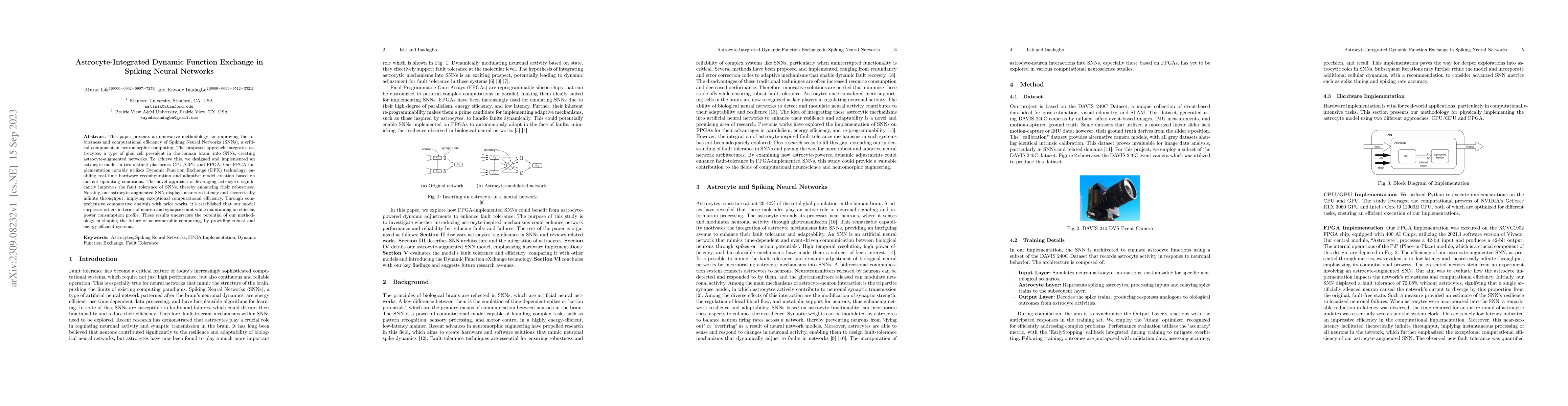 Thumbnail for Astrocyte-Integrated Dynamic Function Exchange in Spiking Neural
  Networks