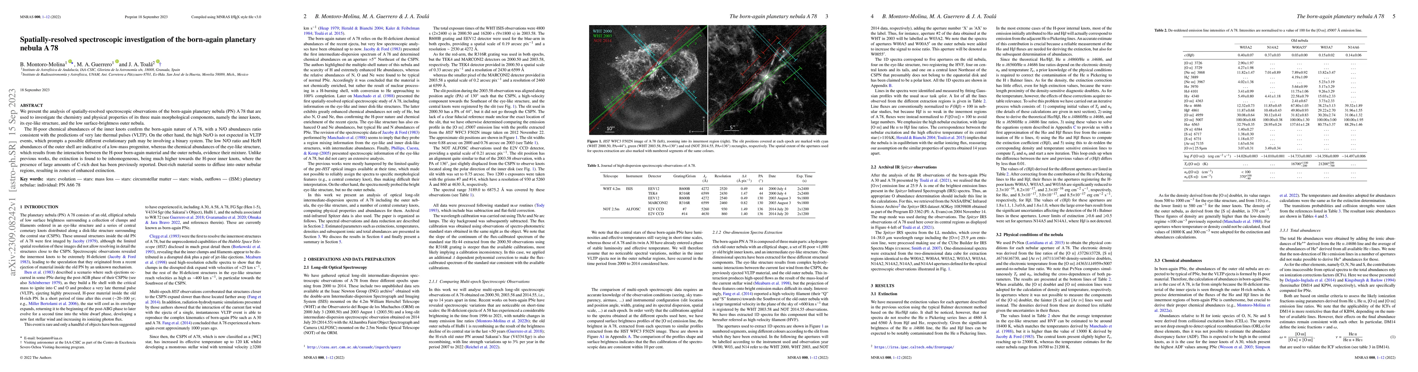 Thumbnail for Spatially-resolved spectroscopic investigation of the born-again
  planetary nebula A 78