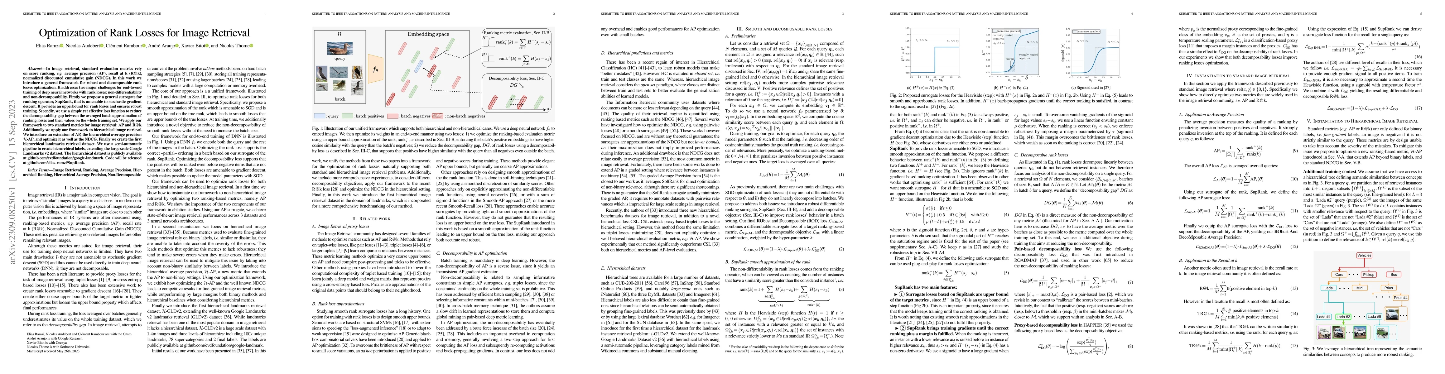Thumbnail for Optimization of Rank Losses for Image Retrieval