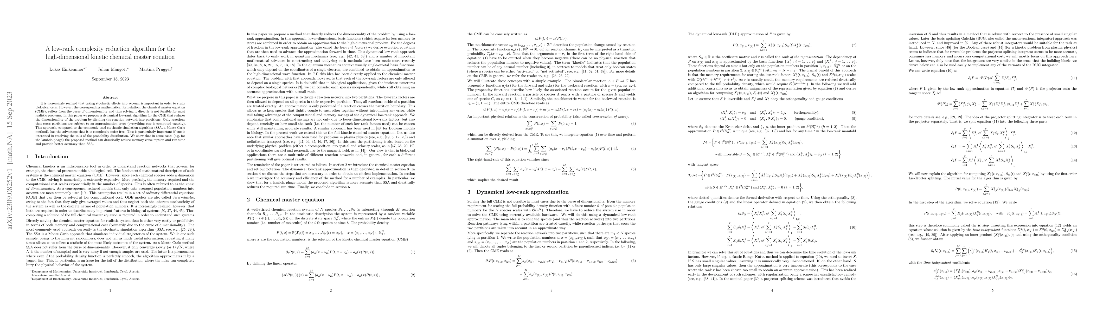 Thumbnail for A low-rank complexity reduction algorithm for the high-dimensional
  kinetic chemical master equation