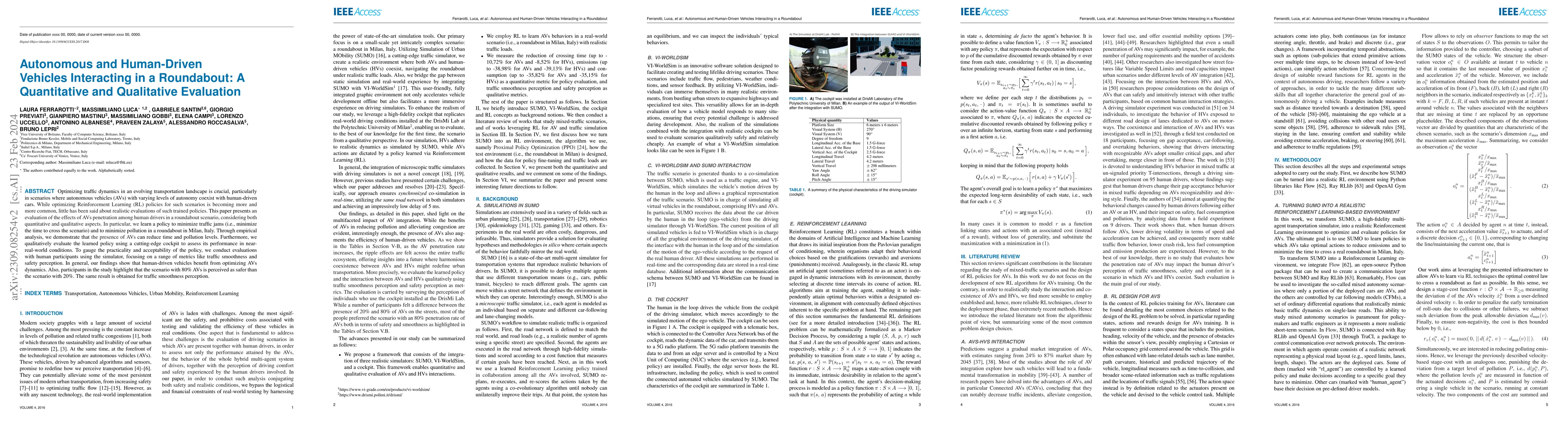 Thumbnail for Autonomous and Human-Driven Vehicles Interacting in a Roundabout: A
  Quantitative and Qualitative Evaluation