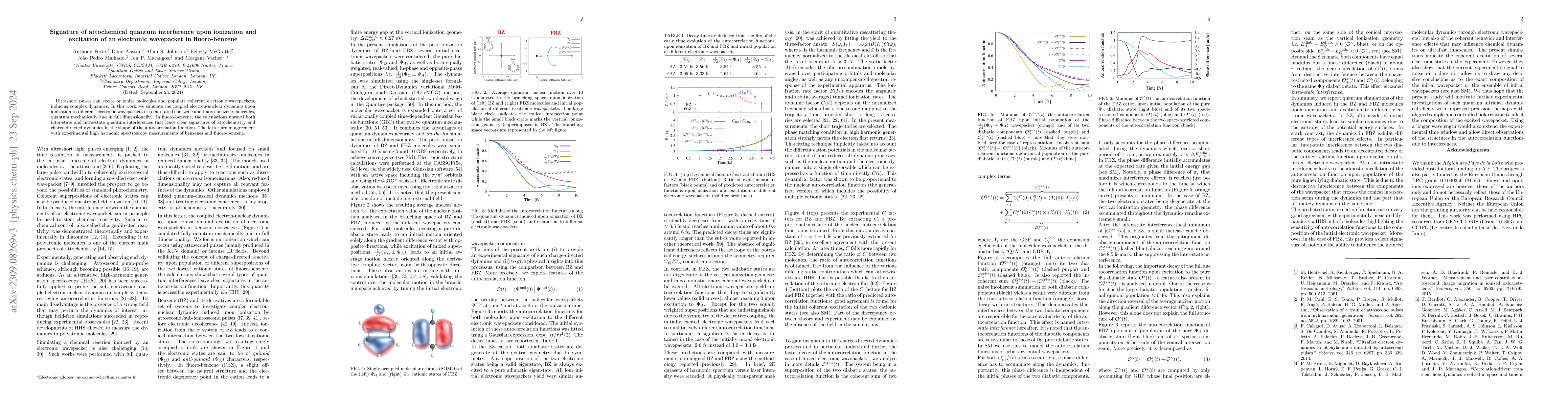 Thumbnail for Signature of attochemical quantum interference upon ionization and
  excitation of an electronic wavepacket in fluoro-benzene