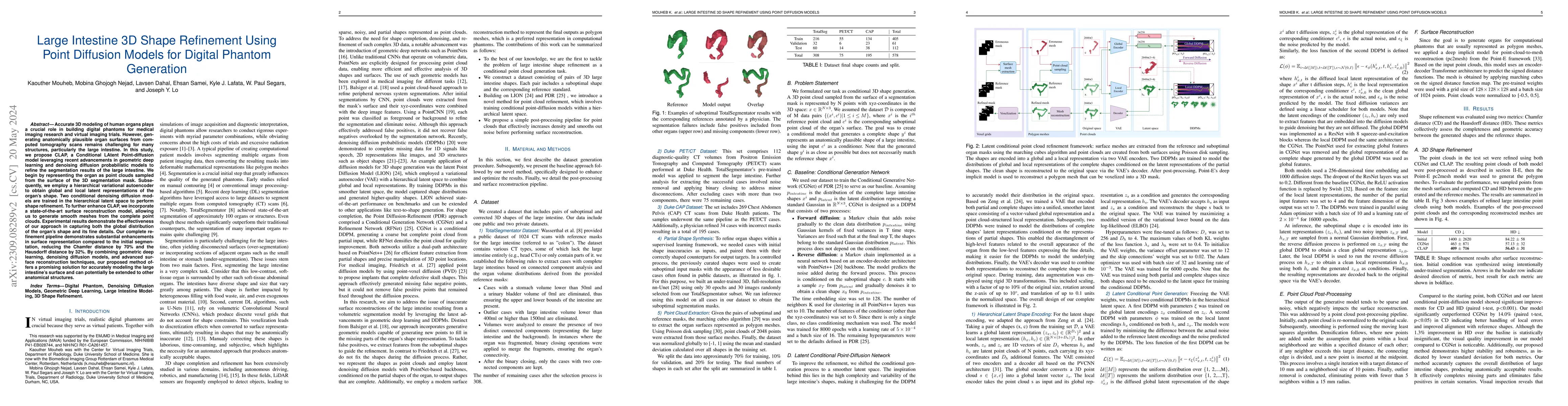 Thumbnail for Large Intestine 3D Shape Refinement Using Point Diffusion Models for
  Digital Phantom Generation