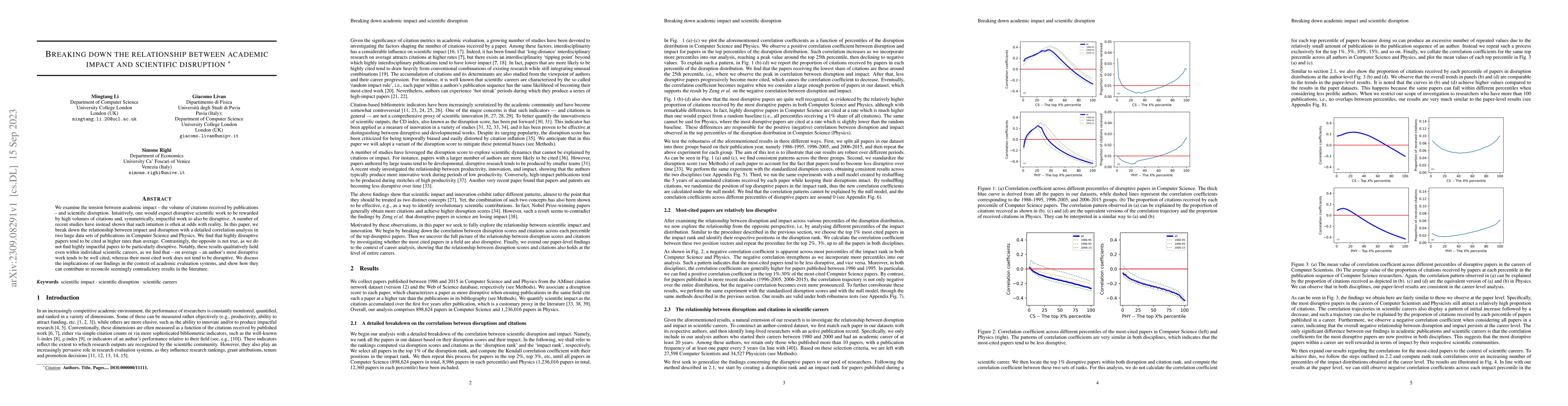 Thumbnail for Breaking down the relationship between academic impact and scientific
  disruption