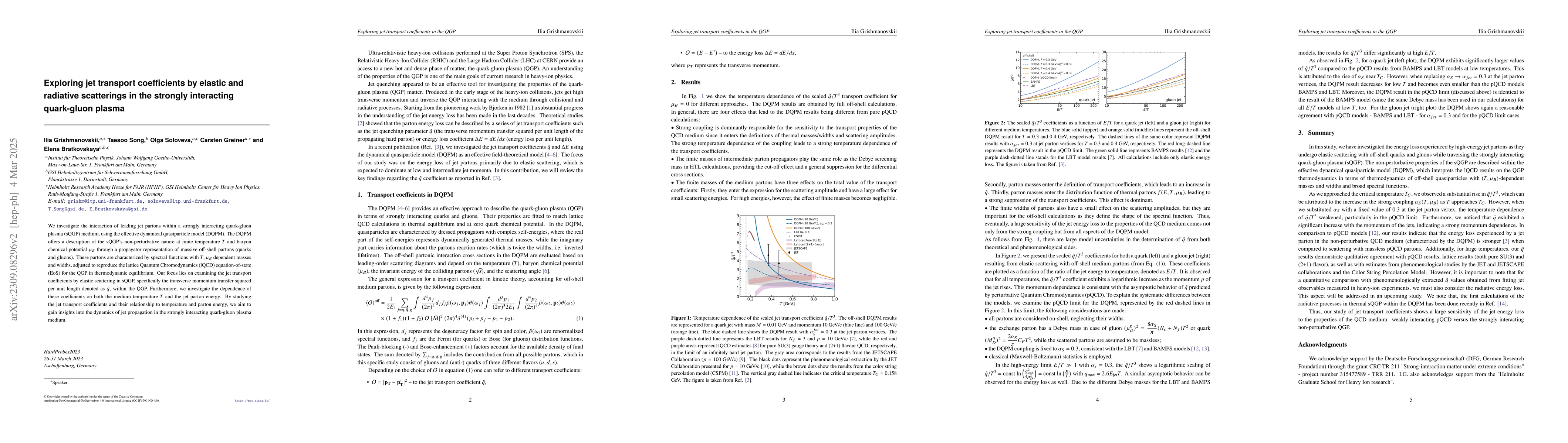 Thumbnail for Exploring jet transport coefficients by elastic and radiative
  scatterings in the strongly interacting quark-gluon plasma