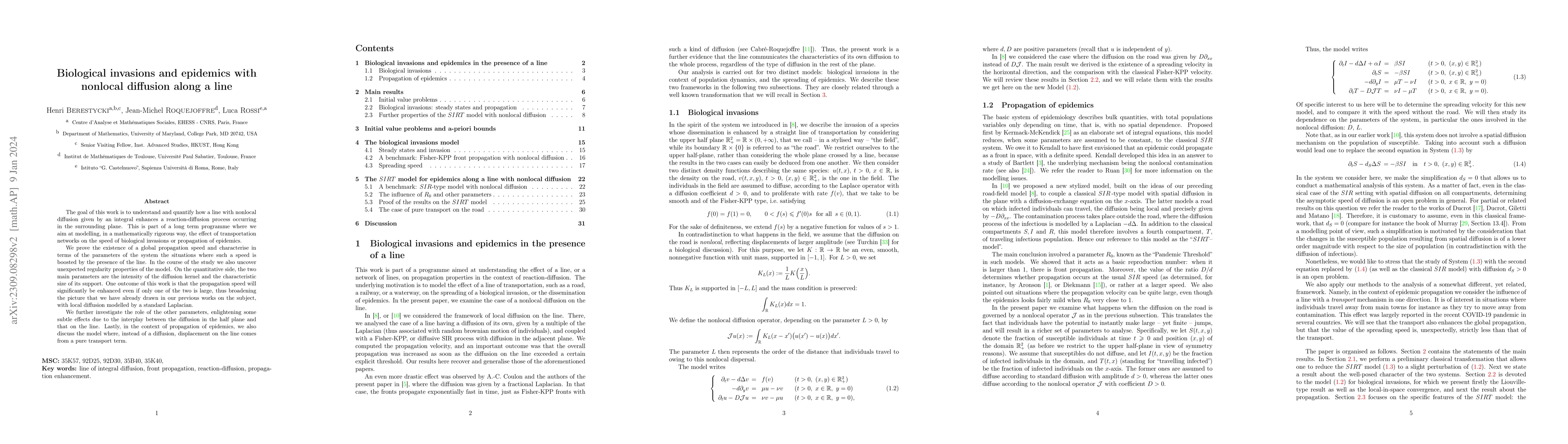 Thumbnail for Biological invasions and epidemics with nonlocal diffusion along a line