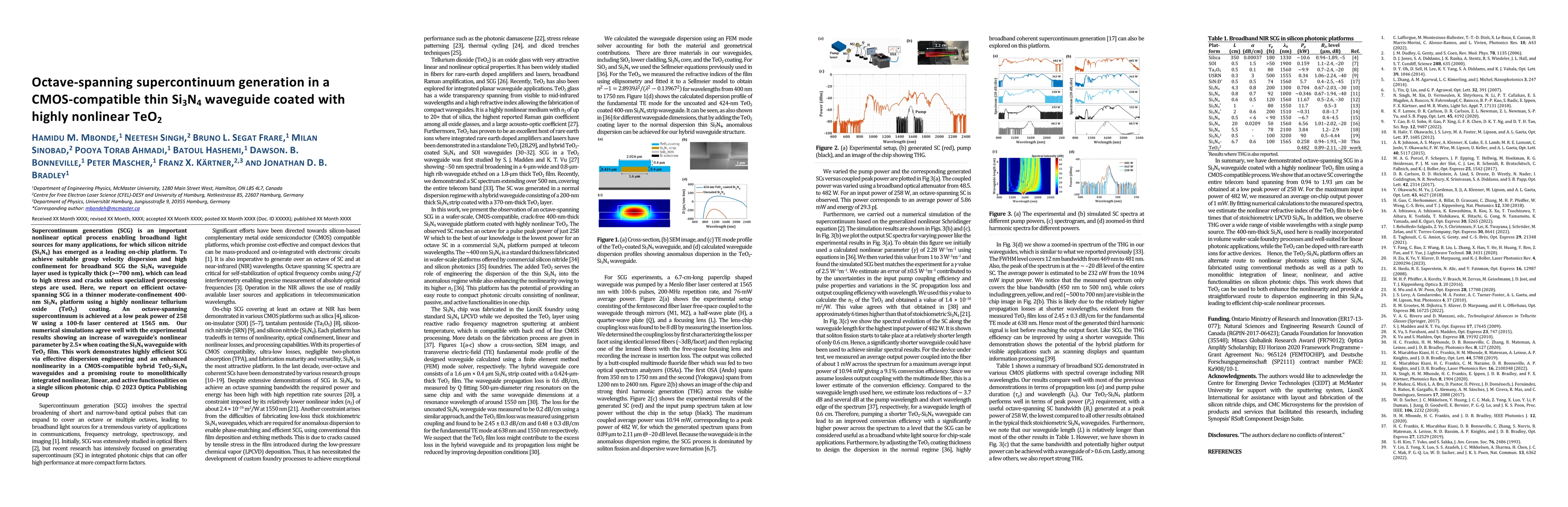 Thumbnail for Octave-spanning supercontinuum generation in a CMOS-compatible thin
  Si3N4 waveguide coated with highly nonlinear TeO2