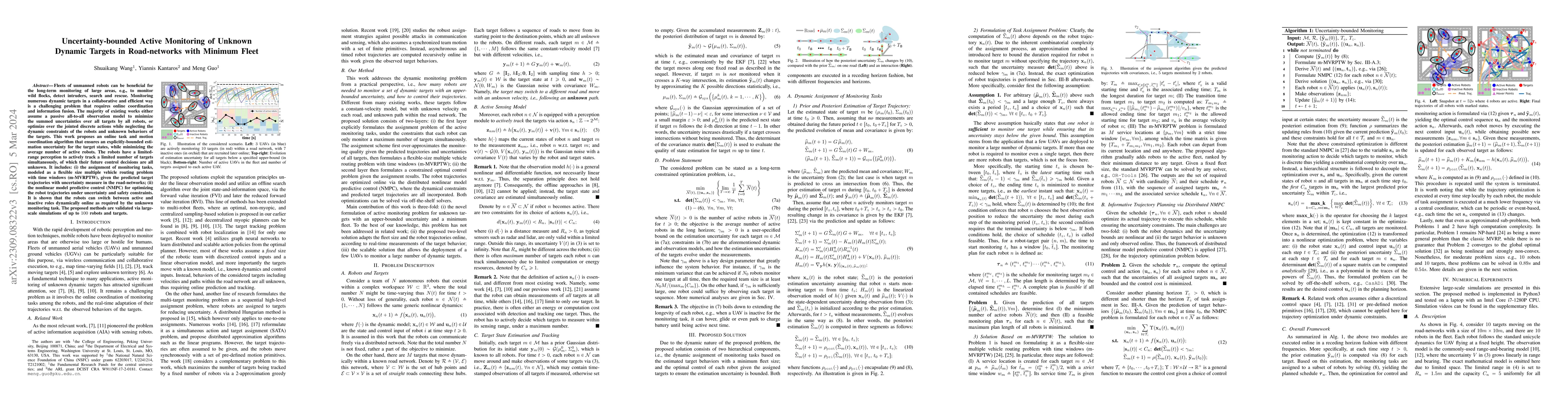 Thumbnail for Uncertainty-bounded Active Monitoring of Unknown Dynamic Targets in
  Road-networks with Minimum Fleet