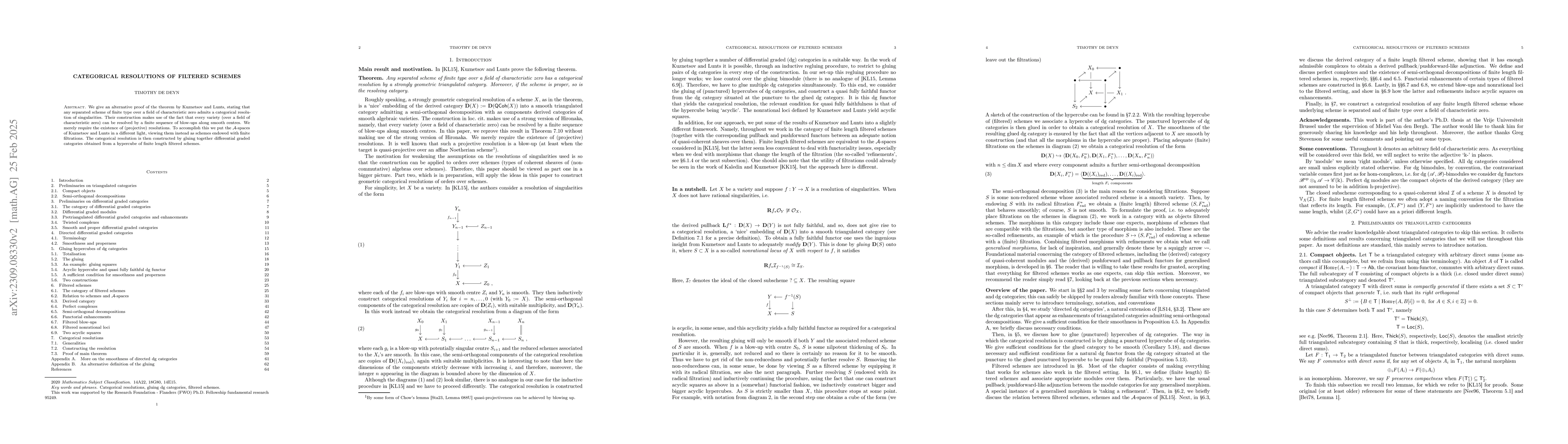 Thumbnail for Categorical resolutions of filtered schemes