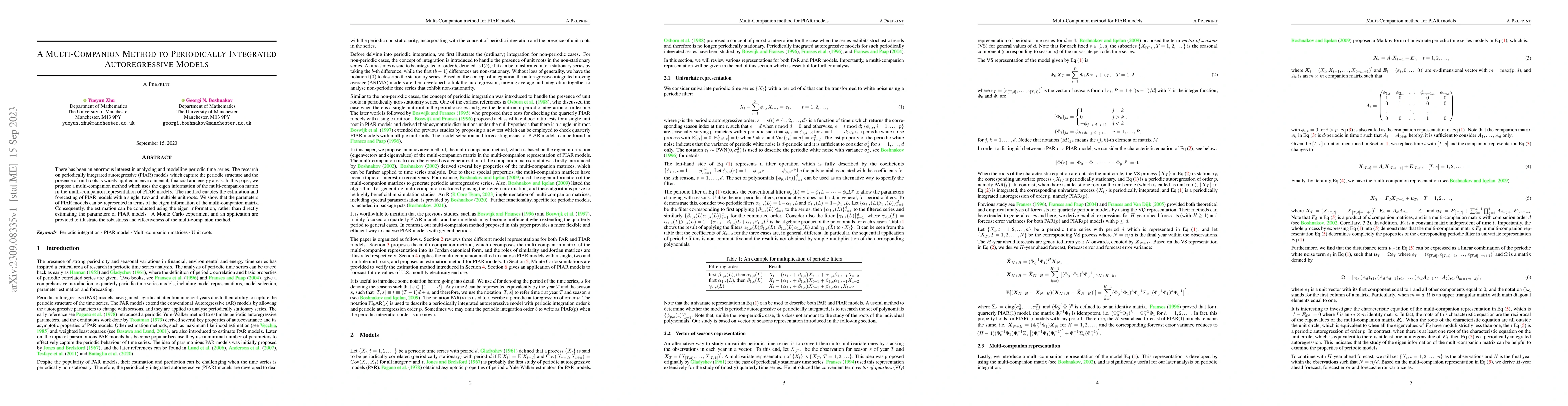 Thumbnail for A Multi-Companion Method to Periodically Integrated Autoregressive
  Models