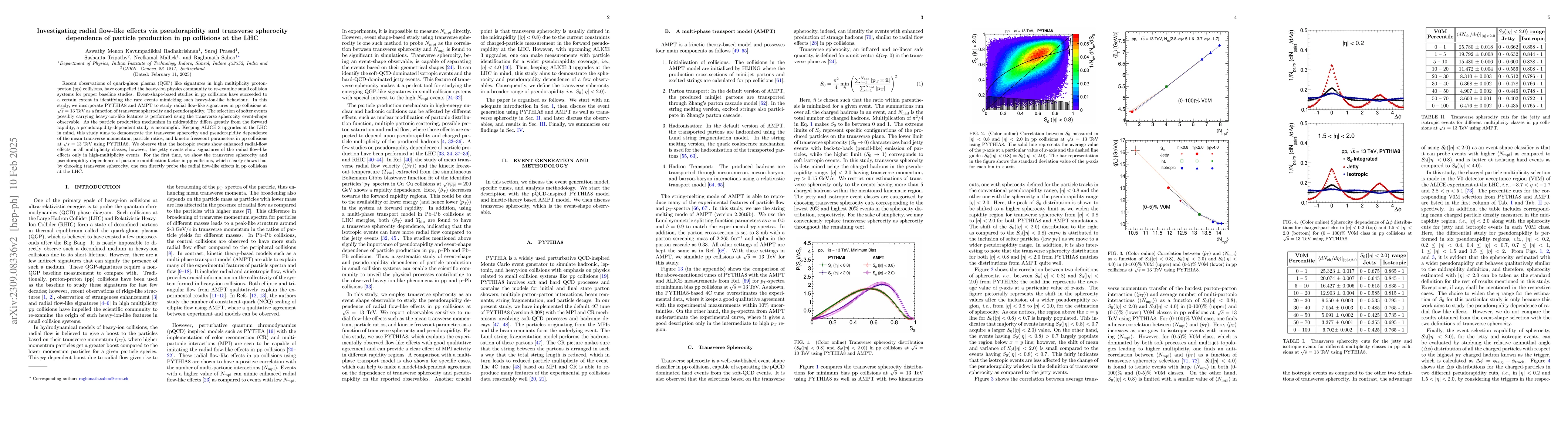 Thumbnail for Investigating radial-flow-like effects via pseudorapidity and transverse
  spherocity dependence of particle production in pp collisions at the LHC