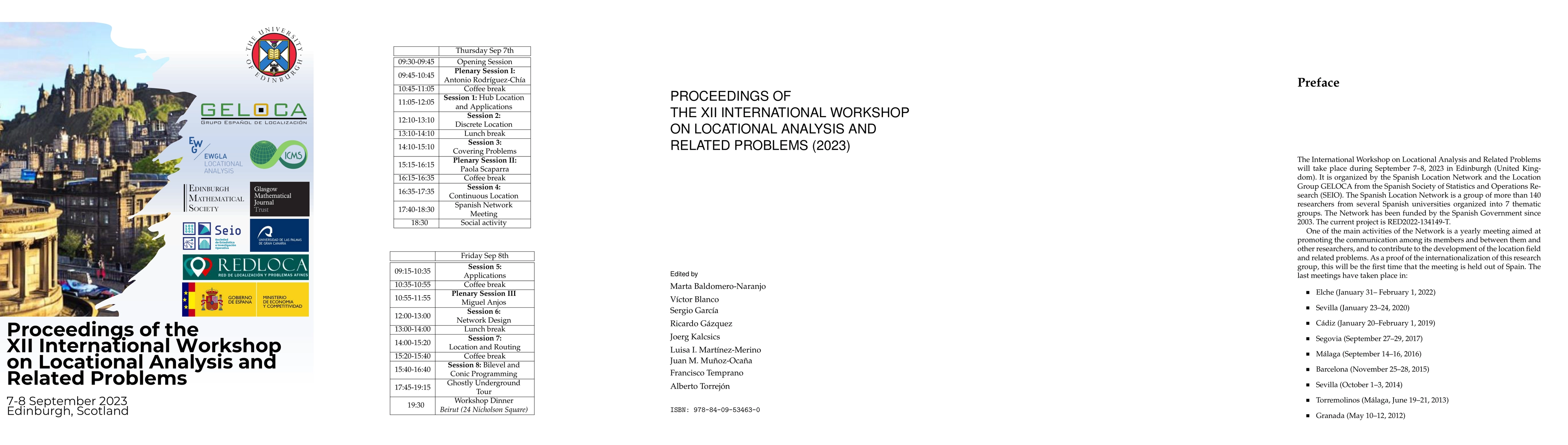Thumbnail for Proceedings of the XII International Workshop on Locational Analysis and
  Related Problems