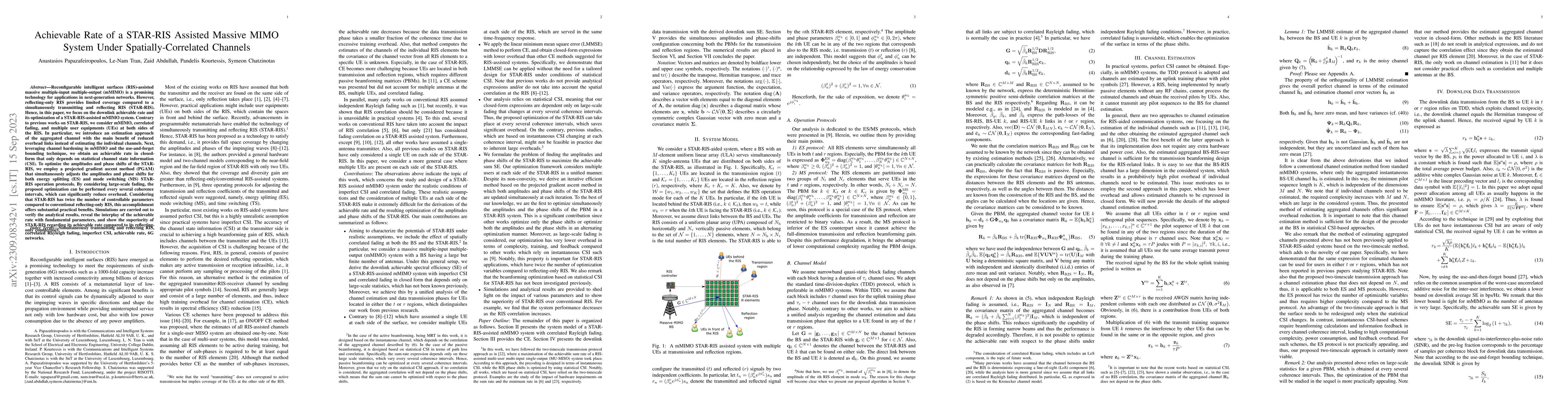 Thumbnail for Achievable Rate of a STAR-RIS Assisted Massive MIMO System Under
  Spatially-Correlated Channels