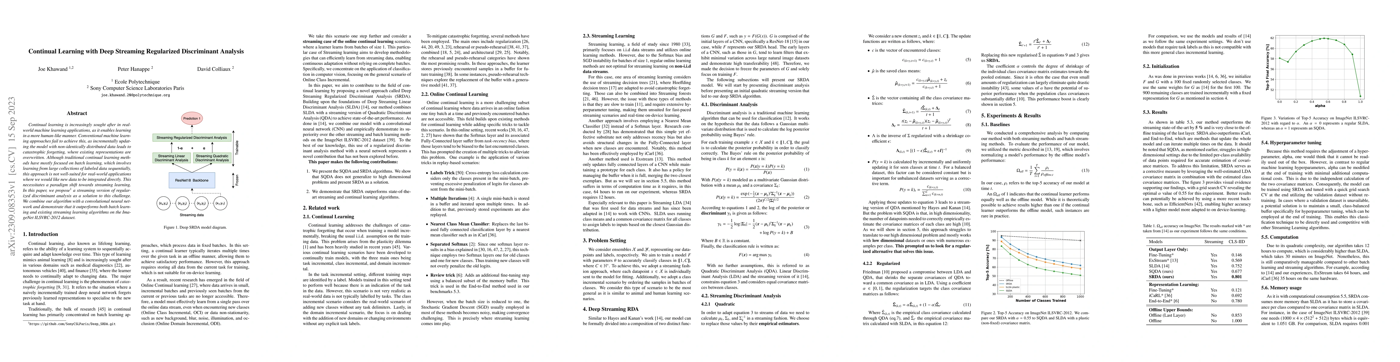 Thumbnail for Continual Learning with Deep Streaming Regularized Discriminant Analysis