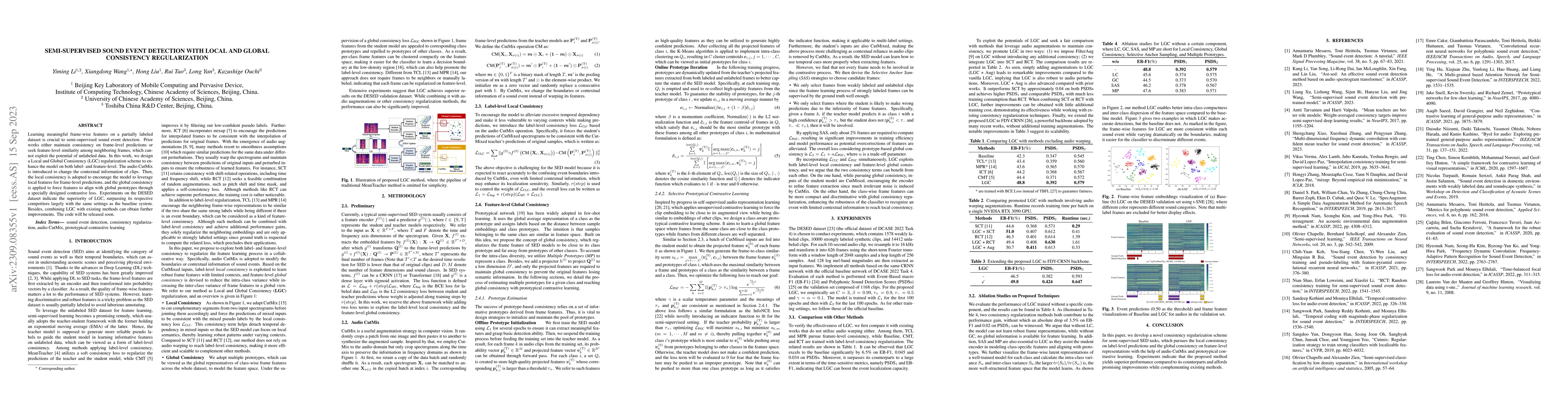 Thumbnail for Semi-supervised Sound Event Detection with Local and Global Consistency
  Regularization