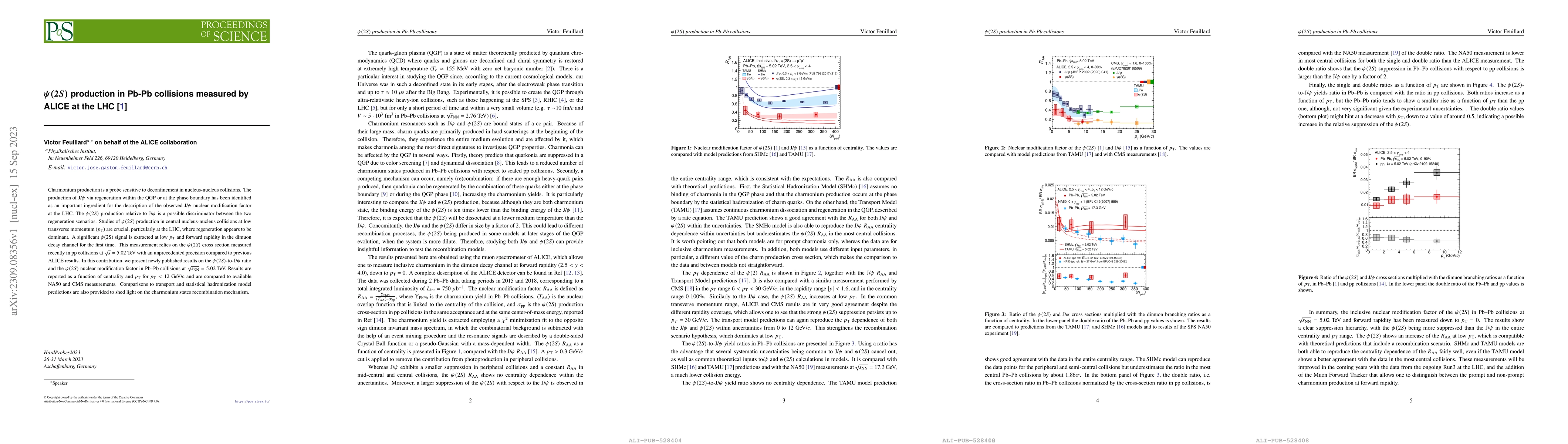 Thumbnail for $\psi$(2S) production in Pb-Pb collisions measured by ALICE at the LHC