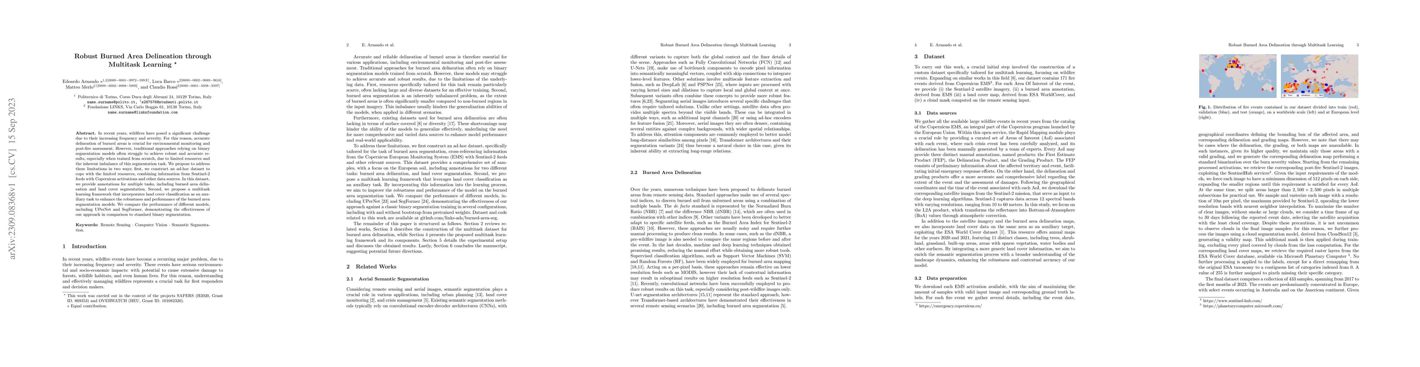 Thumbnail for Robust Burned Area Delineation through Multitask Learning