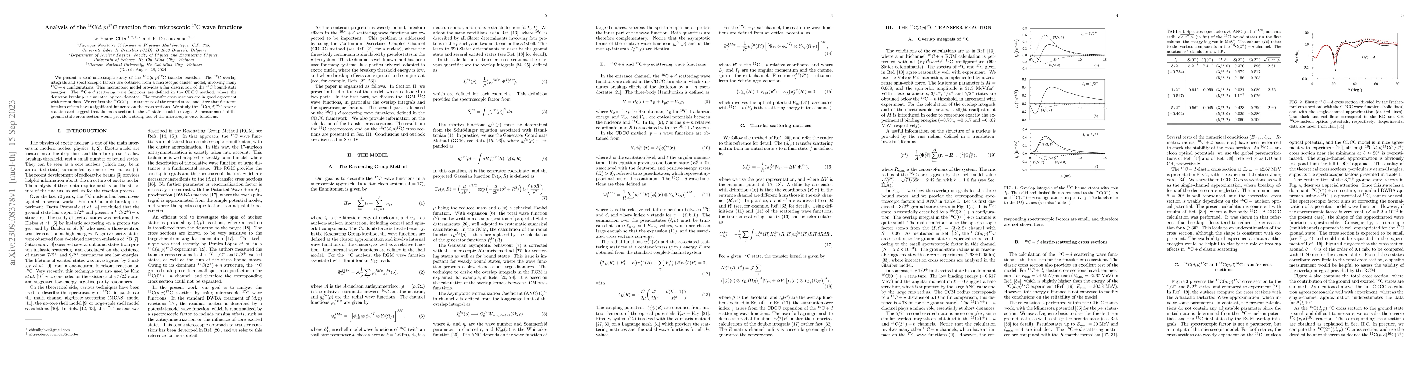 Thumbnail for Analysis of the 16C(d,p)17C reaction from microscopic 17C wave functions