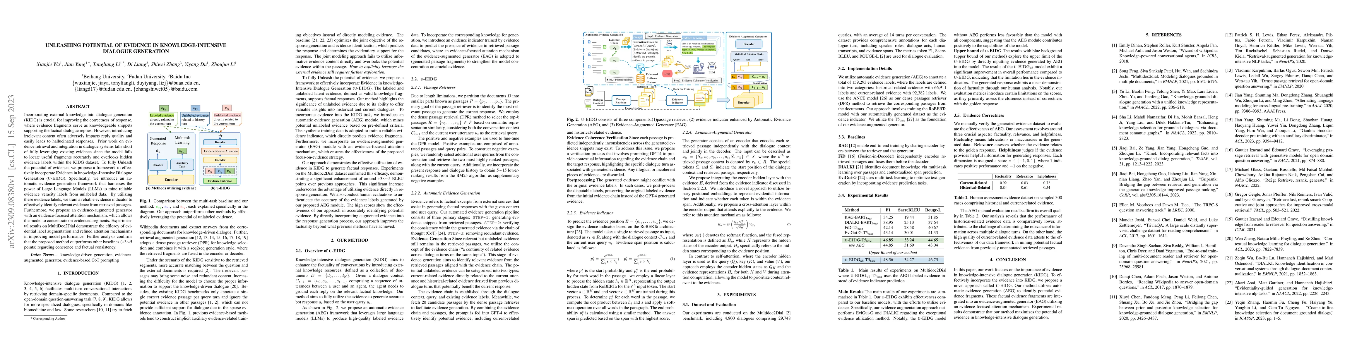 Thumbnail for Unleashing Potential of Evidence in Knowledge-Intensive Dialogue
  Generation