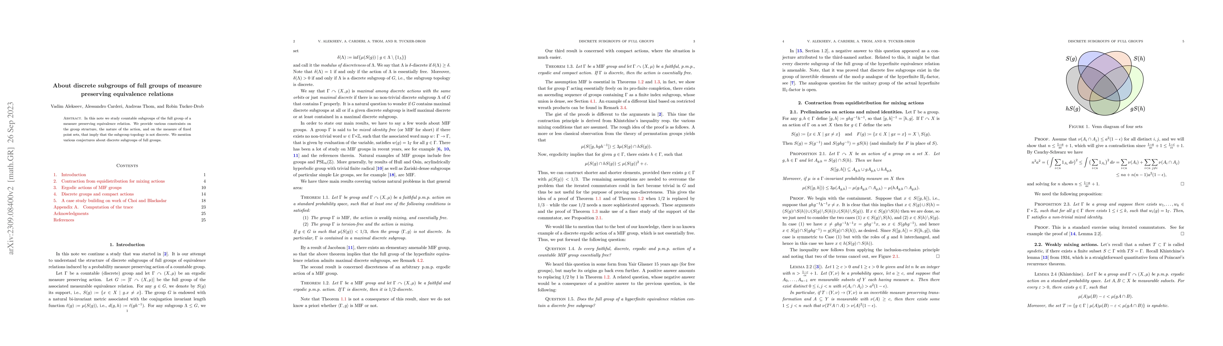 Thumbnail for About discrete subgroups of full groups of measure preserving
  equivalence relations
