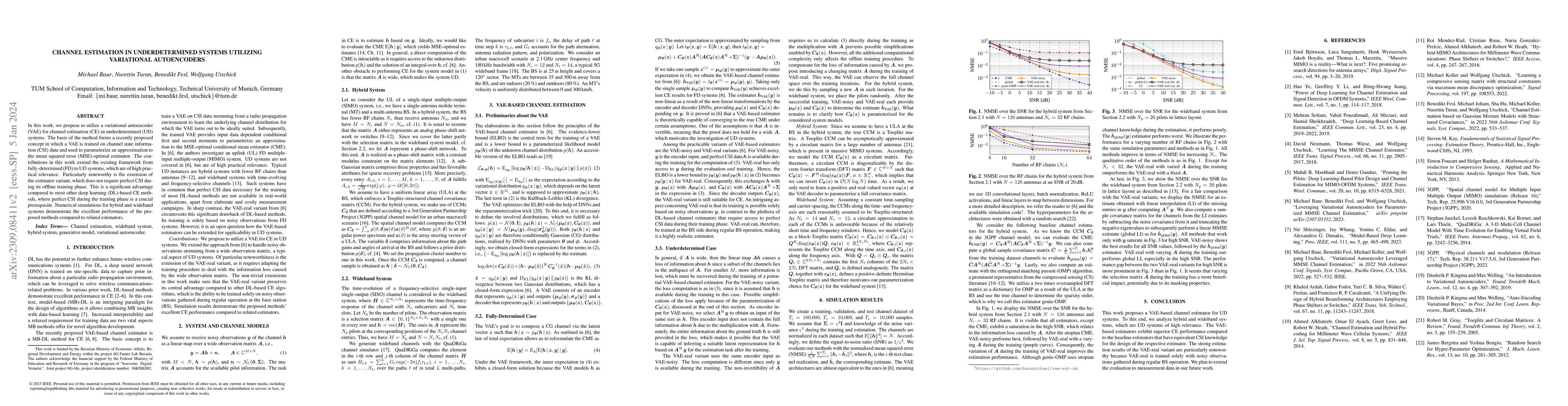 Thumbnail for Channel Estimation in Underdetermined Systems Utilizing Variational
  Autoencoders