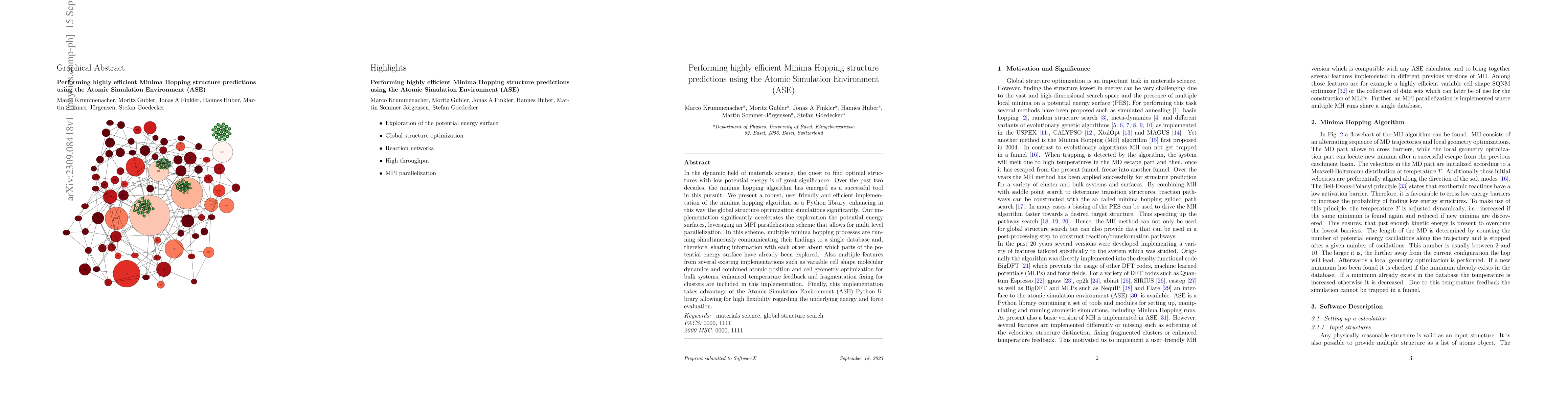 Thumbnail for Performing highly efficient Minima Hopping structure predictions using
  the Atomic Simulation Environment (ASE)