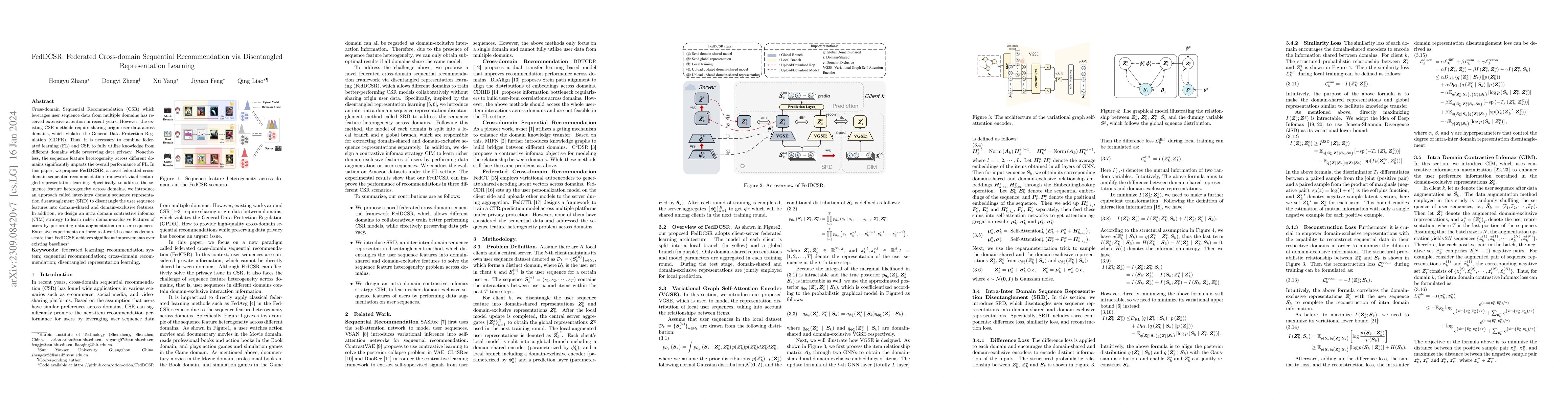 Thumbnail for FedDCSR: Federated Cross-domain Sequential Recommendation via
  Disentangled Representation Learning