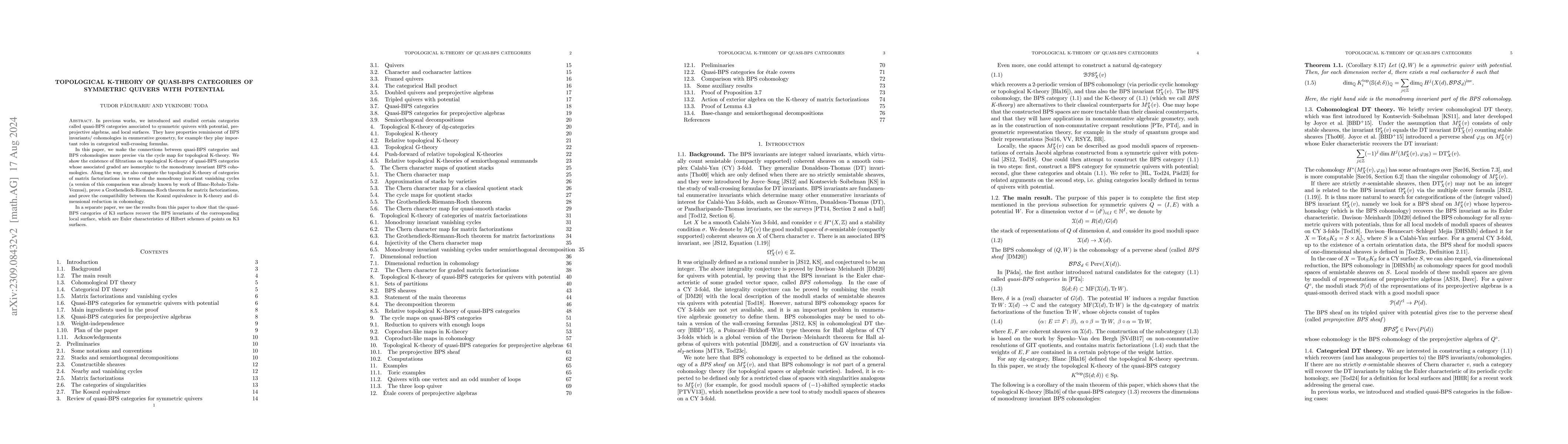 Thumbnail for Topological K-theory of quasi-BPS categories of symmetric quivers with
  potential