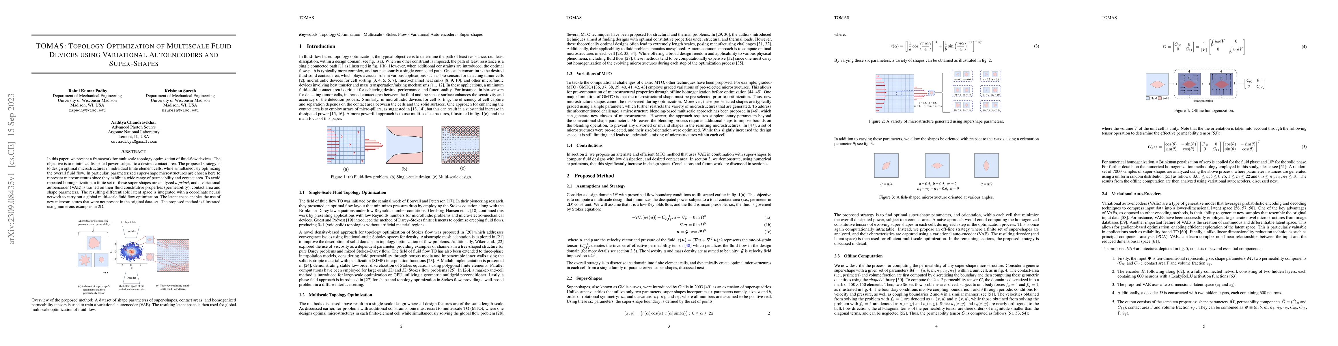 Thumbnail for TOMAS: Topology Optimization of Multiscale Fluid Devices using
  Variational Autoencoders and Super-Shapes