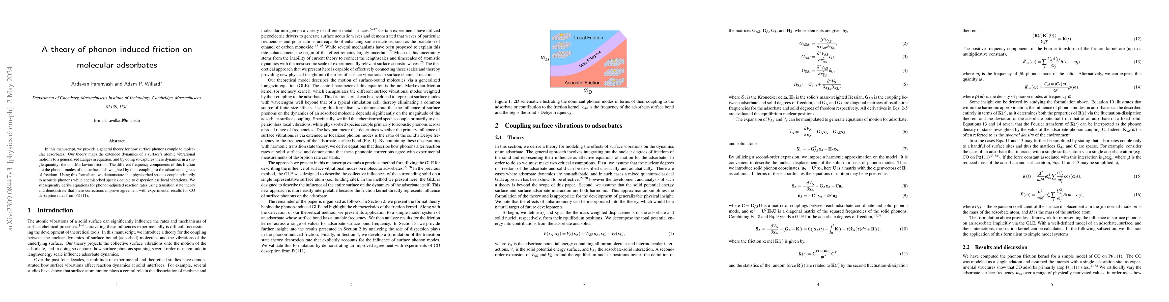 Thumbnail for A theory of phonon induced friction on molecular adsorbates