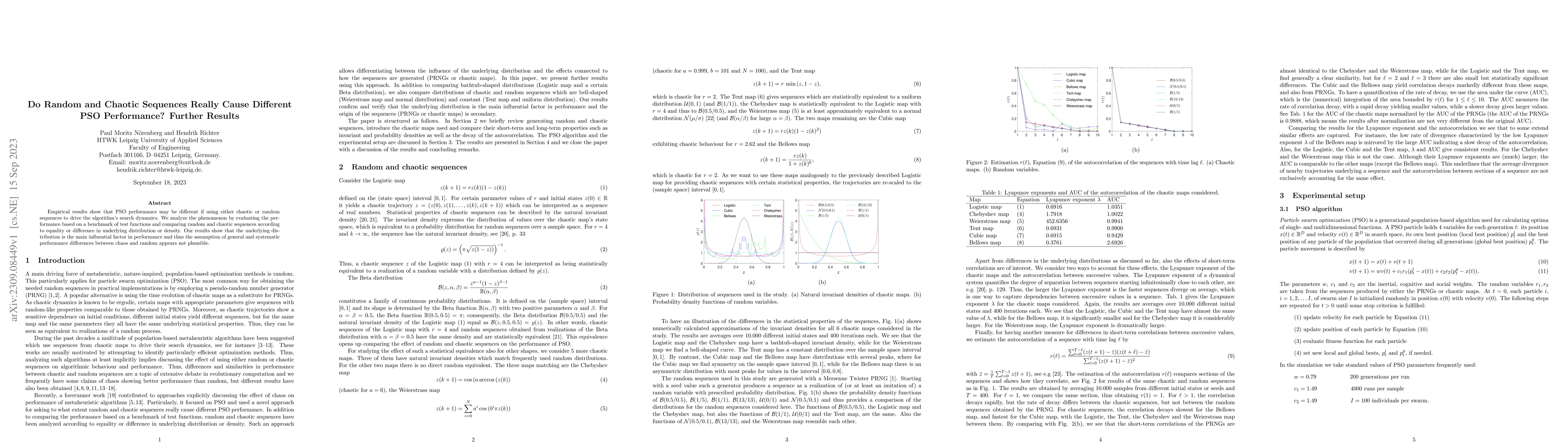 Thumbnail for Do Random and Chaotic Sequences Really Cause Different PSO Performance?
  Further Results