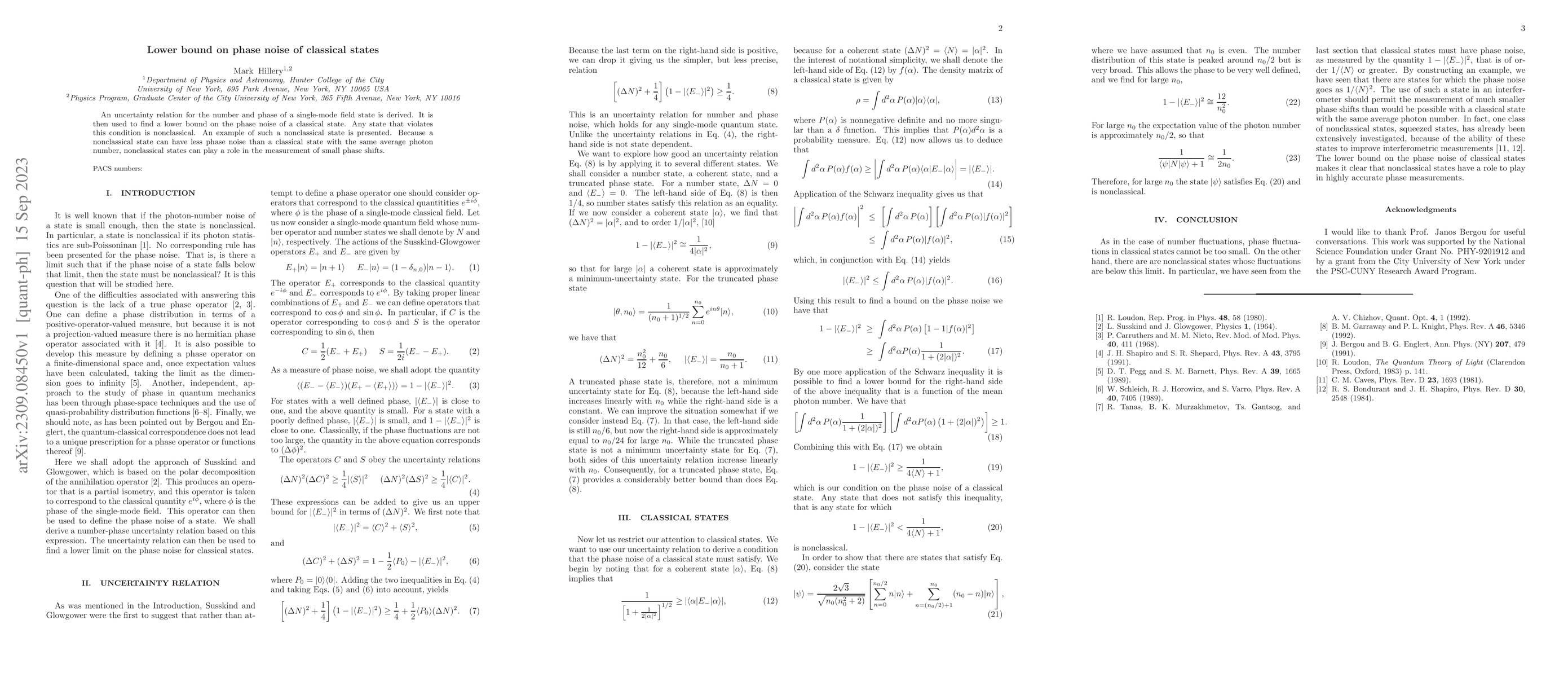 Thumbnail for Lower bound on phase noise of classical states