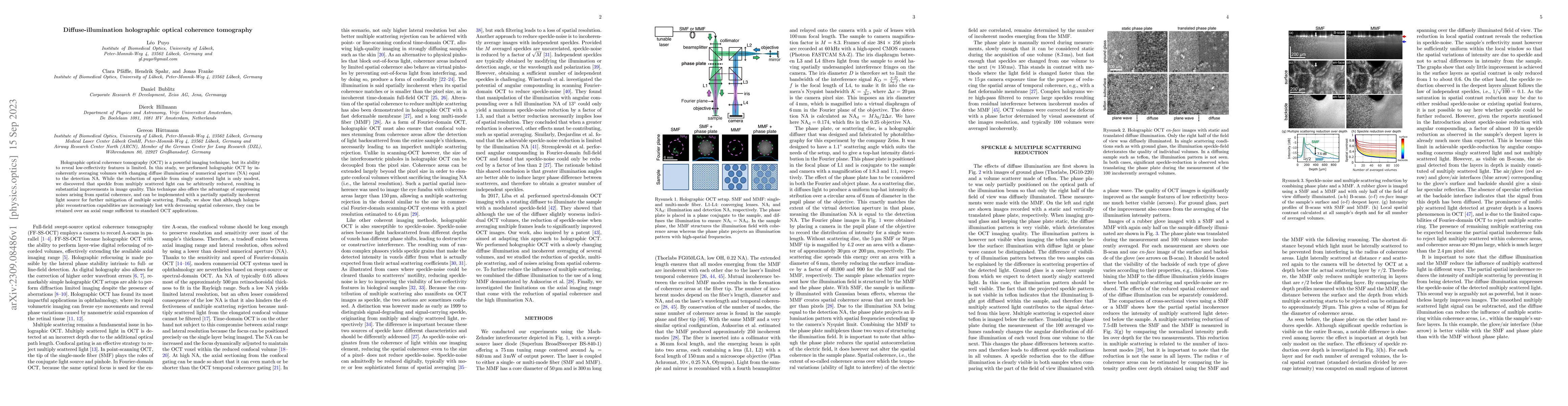 Thumbnail for Diffuse-illumination holographic optical coherence tomography