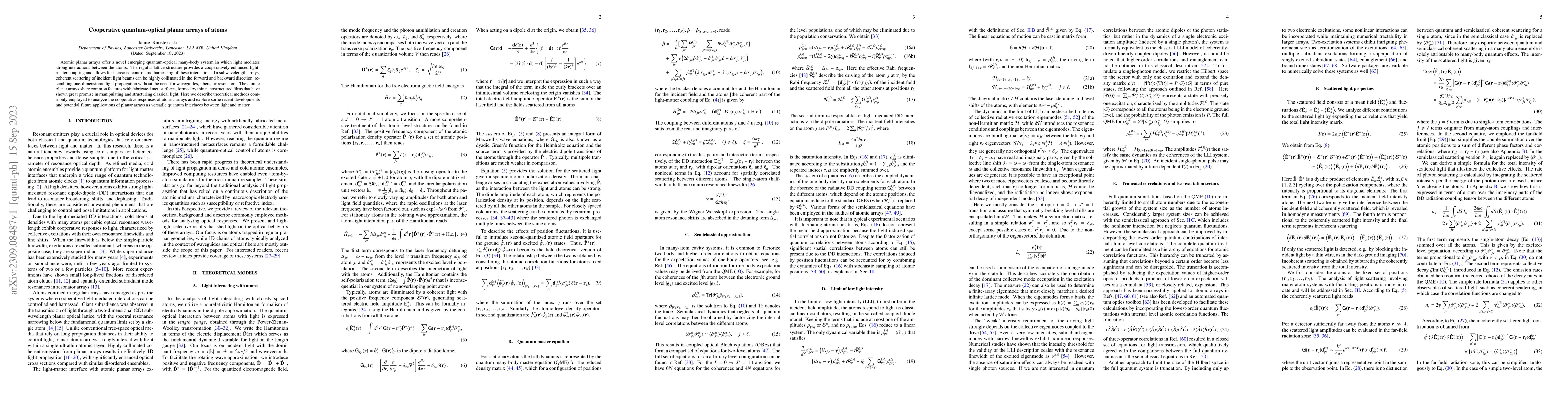 Thumbnail for Cooperative quantum-optical planar arrays of atoms