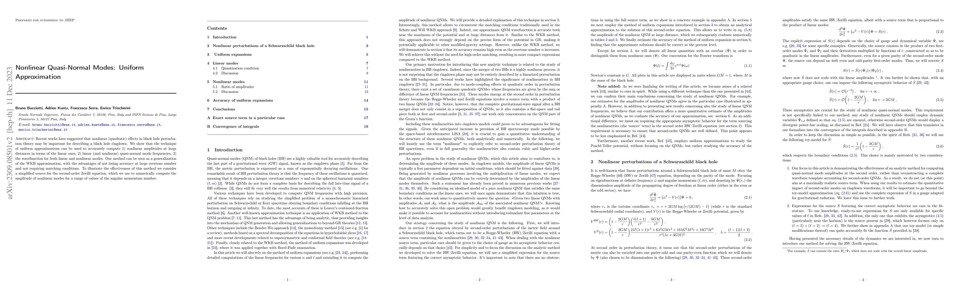 Thumbnail for Nonlinear Quasi-Normal Modes: Uniform Approximation