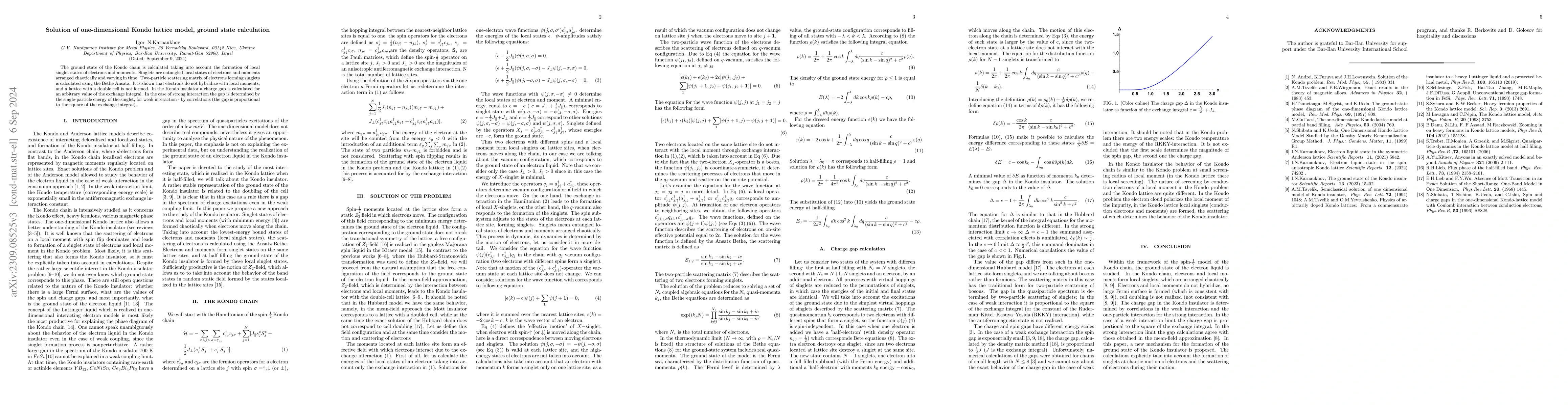 Thumbnail for Solution of one-dimensional Kondo lattice model, ground state
  calculation