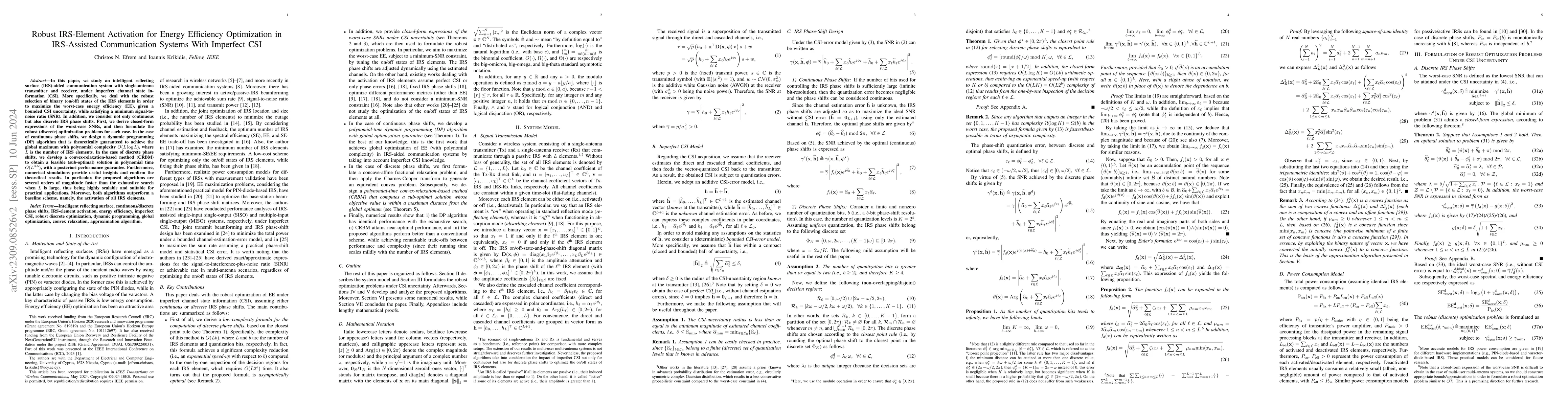 Thumbnail for Robust IRS-Element Activation for Energy Efficiency Optimization in
  IRS-Assisted Communication Systems With Imperfect CSI
