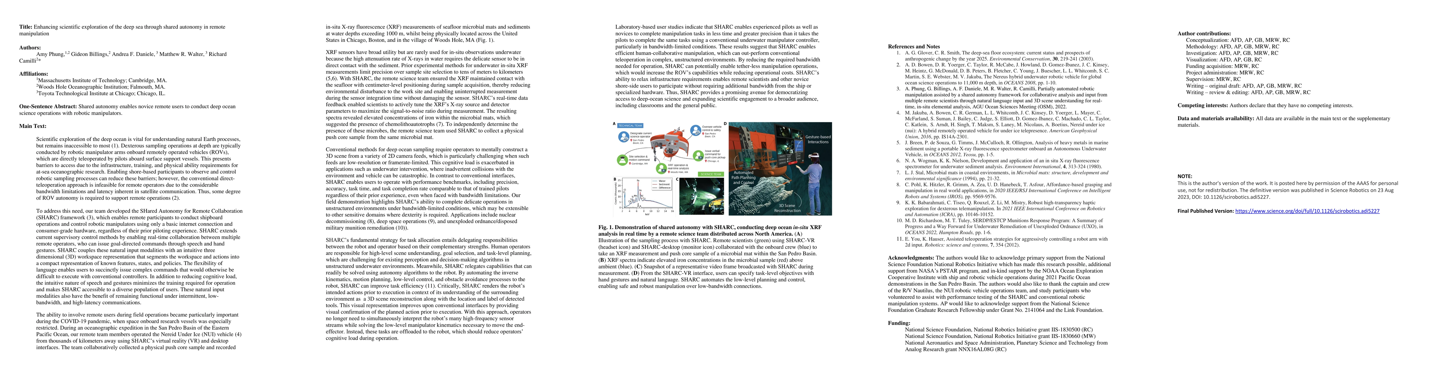 Thumbnail for Enhancing scientific exploration of the deep sea through shared autonomy
  in remote manipulation