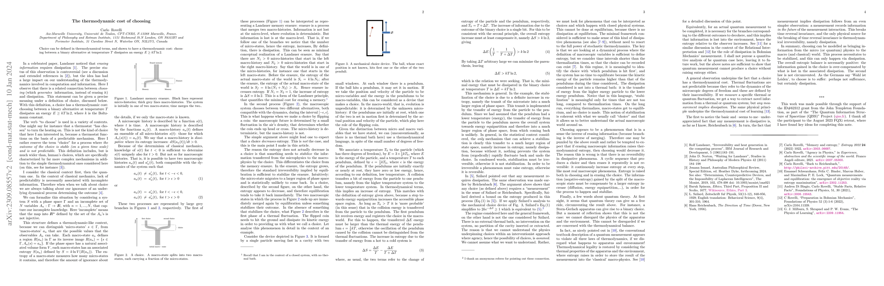 Thumbnail for The thermodynamic cost of choosing