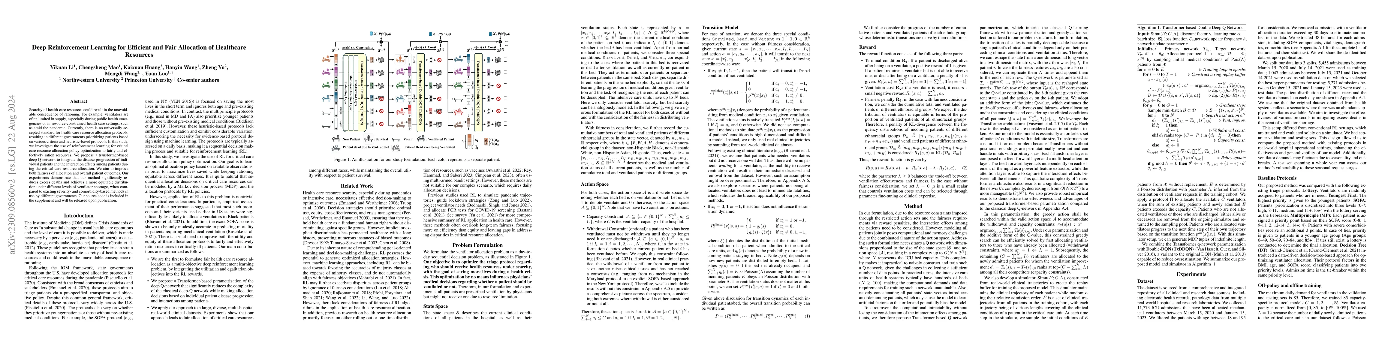 Thumbnail for Deep Reinforcement Learning for Efficient and Fair Allocation of Health
  Care Resources