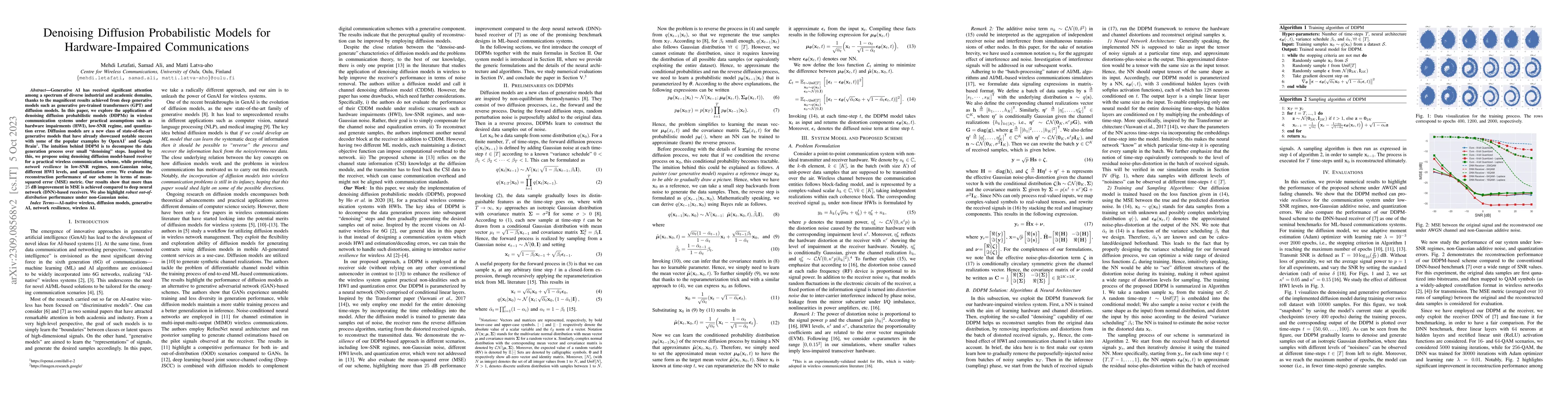 Thumbnail for Denoising Diffusion Probabilistic Models for Hardware-Impaired
  Communications
