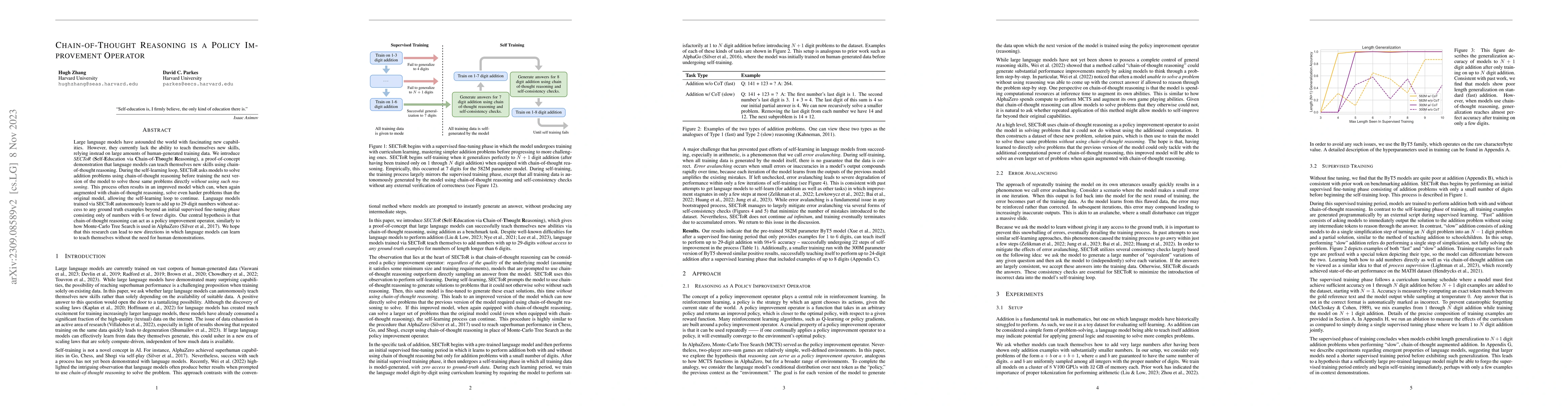 Thumbnail for Chain-of-Thought Reasoning is a Policy Improvement Operator