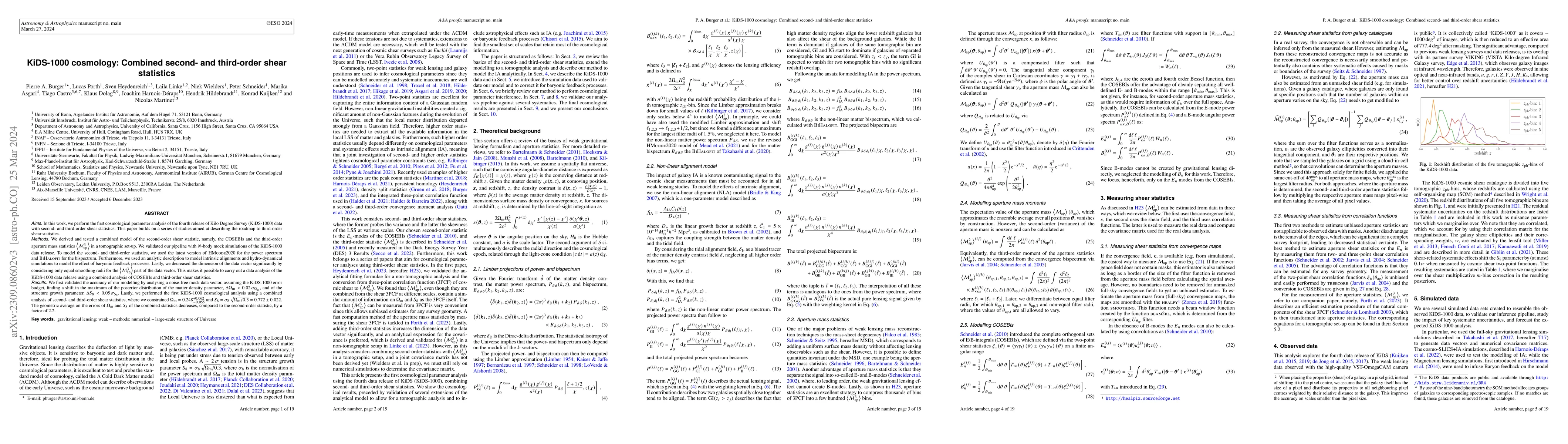 Thumbnail for KiDS-1000 cosmology: Combined second- and third-order shear statistics