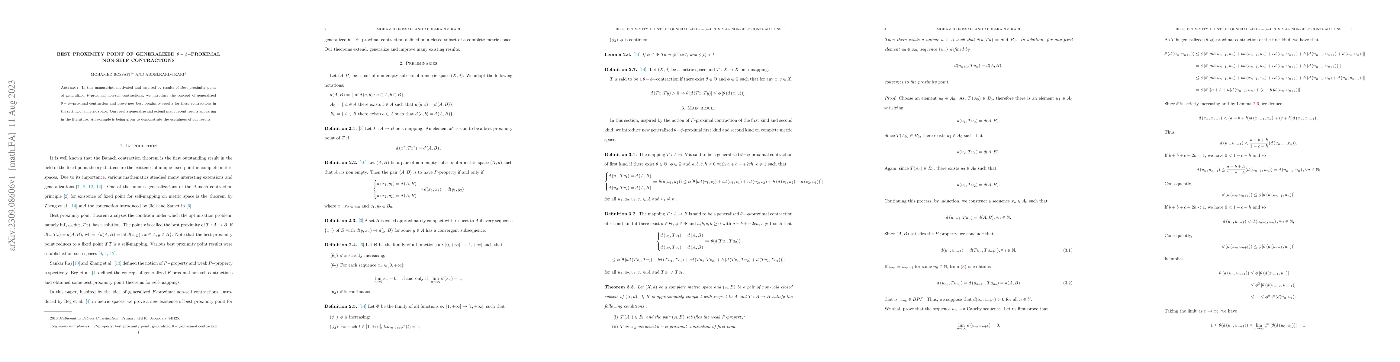 Thumbnail for Best proximity point of generalized $\theta-\phi-$proximal non-self
  contractions