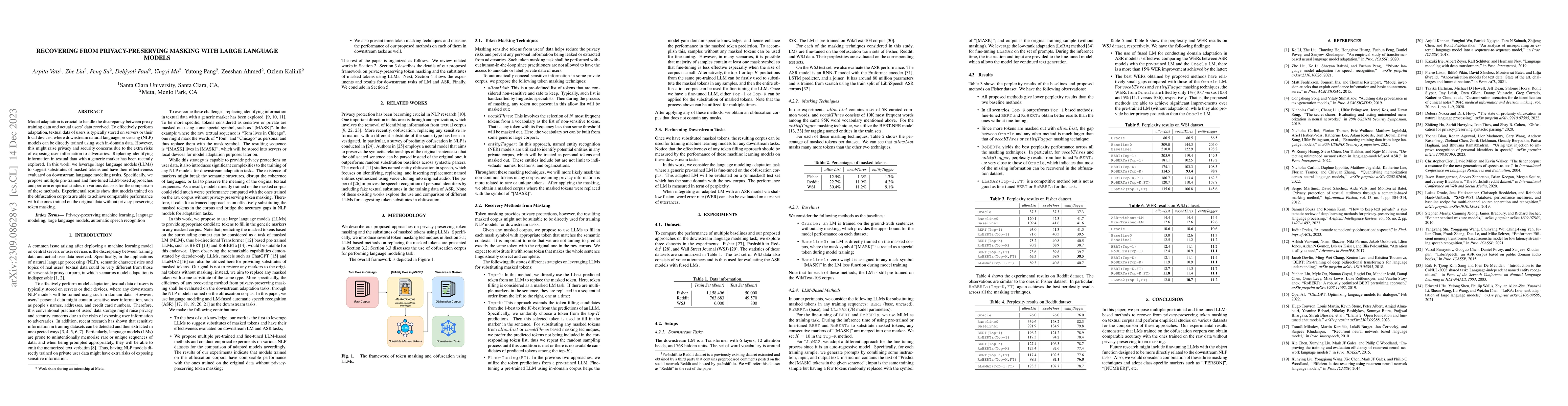 Thumbnail for Recovering from Privacy-Preserving Masking with Large Language Models