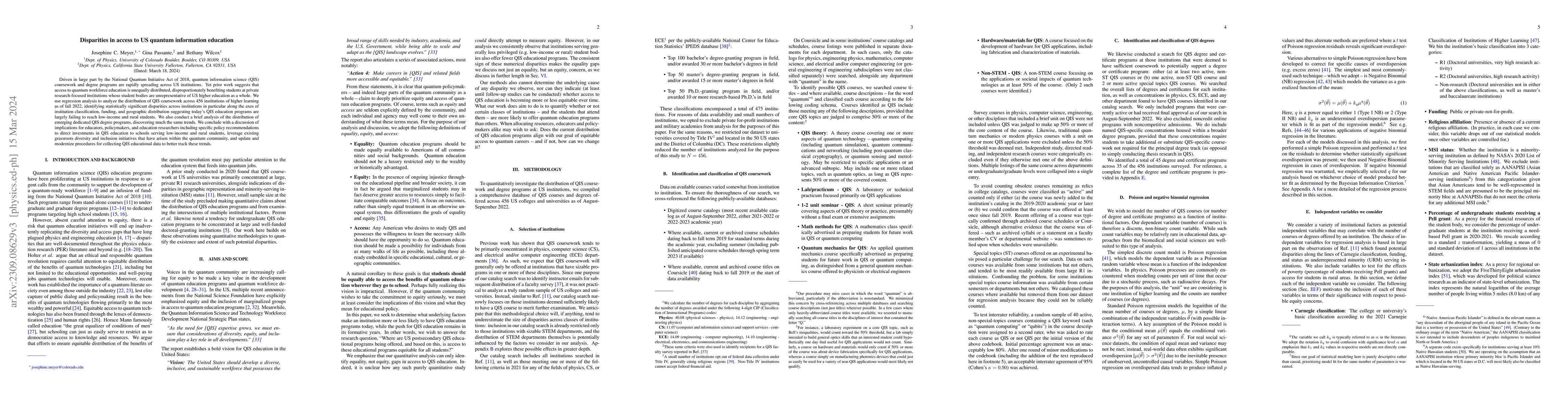 Thumbnail for Disparities in access to US quantum information education
